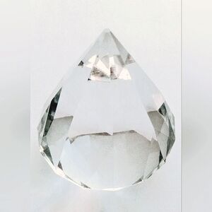 Tiffany & Co Clear Crystal Art Glass Diamond Prism Vintage Paperweight